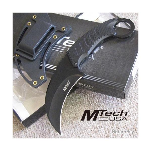 Couteau Karambit Mtech Acier 440 Manche G-10 MT665BK