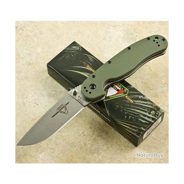 ONTARIO RAT 1 - ON8848OD - Couteau Ontario Pliant Lame Acier AUS8 Plaquettes G10