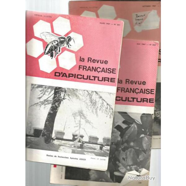 revue fran�aise d'apiculture , 3 num�ros de 1967. abeilles , miel