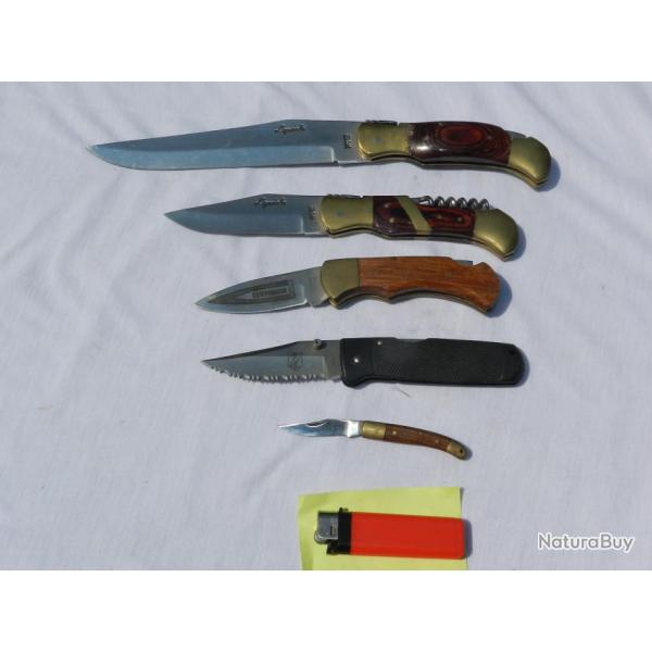 LOT 5 COUTEAUX PLIANTS � voir .........