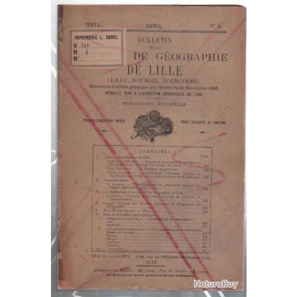 bulletin de la soci�t� g�ographique de lille roubaix tourcoing avril 1914 n 4