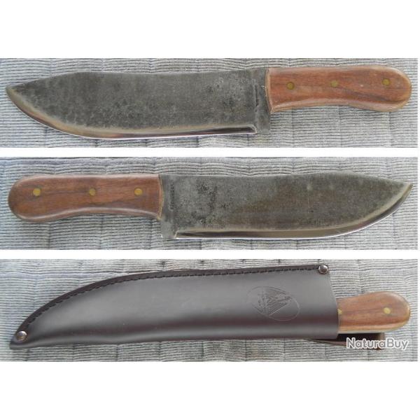 Couteau Bushcraft Condor Hudson Bay Knife Acier Carbone 1075 Manche Bois Etui Cuir  CTK24094HC