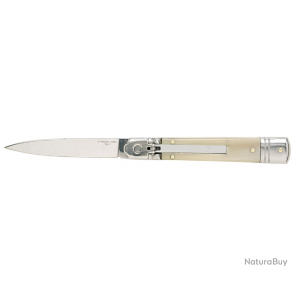 Couteau �jectable r�tro manche 11 cm corne blonde