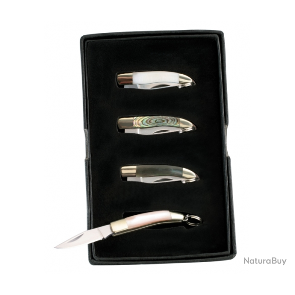 Coffret Herbertz 4 canifs manches 3.5 cm acier 420