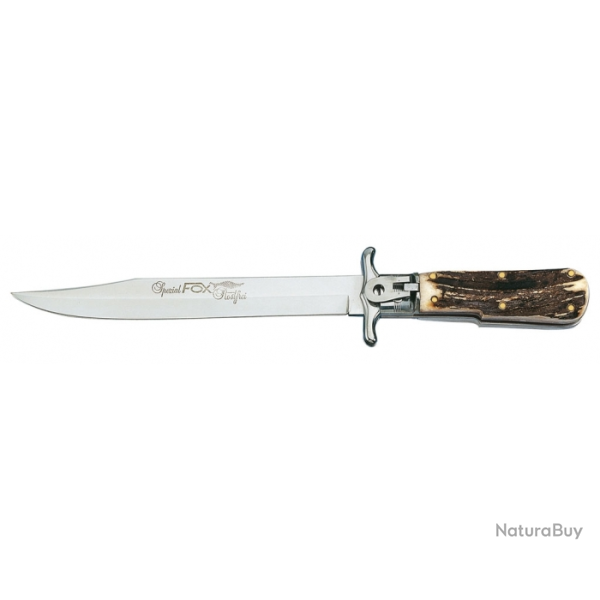 Poignard Pliant Fox production lame 19 cm manche cerf v�ritable