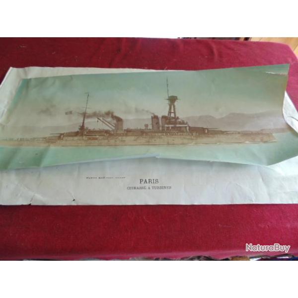 photo marine nationale d'�poque matelot flotte rade Toulon "LE PARIS" cuirass� � turbine