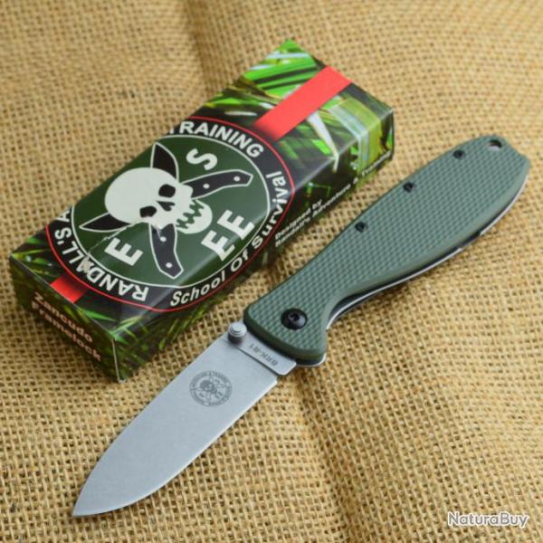 Couteau Esee Zancudo OD green Framelock Lame Acier AUS-8 Stonewash Manche FRN BRKR1OD