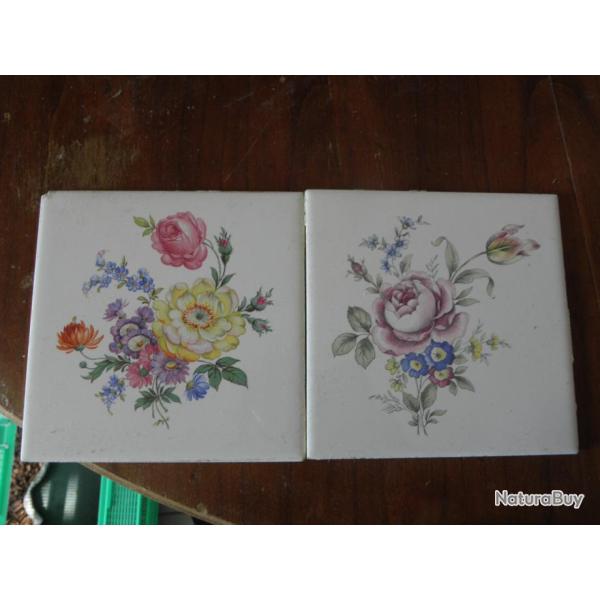 2 VINTAGE GIEN CERAMIQUE  CARRELAGE