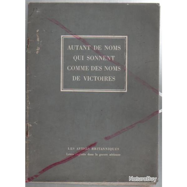 Royal air force wwII , avions 1939-1945  autant de noms qui sonnent comme des noms de victoires
