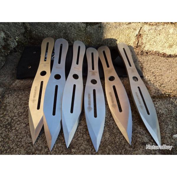 Lot de 6 Couteaux de Lancer Smith&Wesson Lame Acier 2Cr13 SWTK8CP Couteaux de Pro !!!