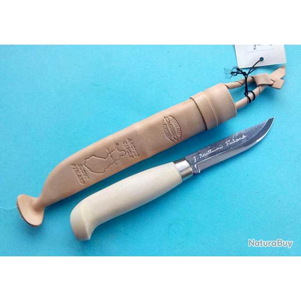 Couteau Marttiini Artic Circle Lame Acier Carbone Manche Bois Etui Cuir Made In FInland MN121019