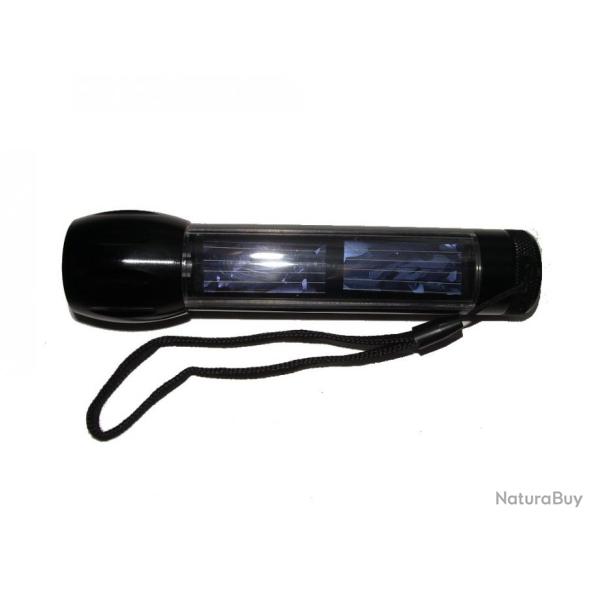2x Lampe � leds torche de poche qui se recharge au soleil avec un petit panneau solaire