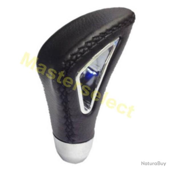 Pommeau Levier De Vitesse Cuir Et Chrome Mod�le Sportif Tuning Auto Noir Cuir