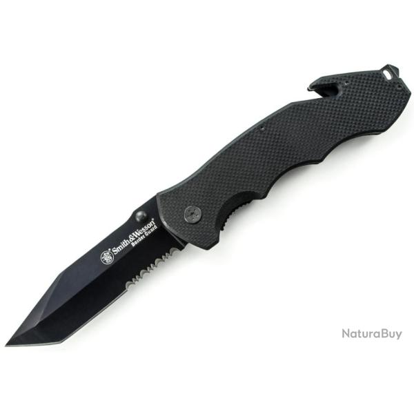 Couteau de Survie Smith&Wesson Border Guard II Tanto Lame Acier 7Cr17 Manche G10 SWBG6TS
