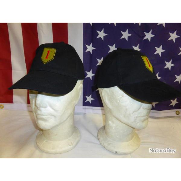 Casquette noire 1st division US BIG RED ONE ( DEBARQUEMENT 1944 militaria jeep )