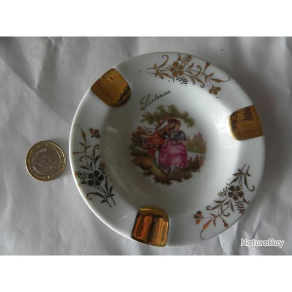 cendrier vide poche porcelaine romantique F M limoges