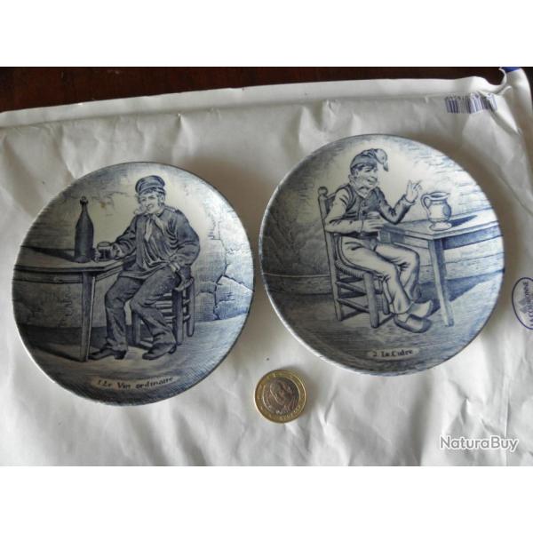 2 cendrier vide poche porcelaine ROYAL SPHINX  BOCH DELFT