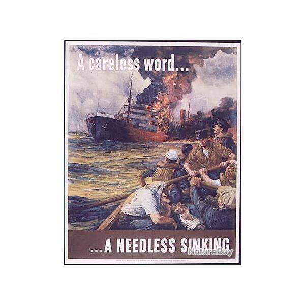 Affiche Propagande US WW2 naufrage !!!!!!!!!!!!!!!