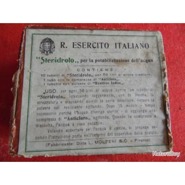 purificateur d'eau Italien Italie ww2 seconde guerre pas ouvert pansement medical  tropical Africa