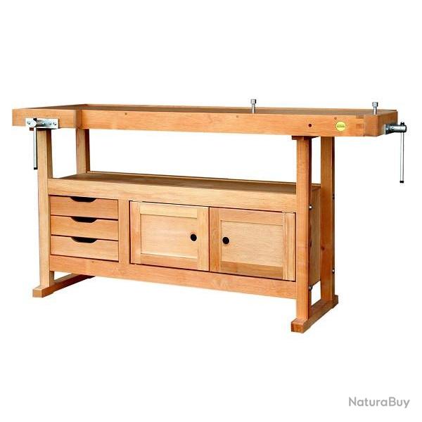 Outifrance - Etabli bois de menuisier long 1,50m � caisson + 3 tiroirs OUTIFRANCE