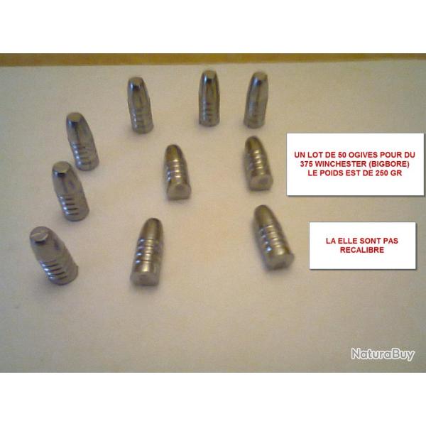 1000 ogives en plomb pour la 375 winchester