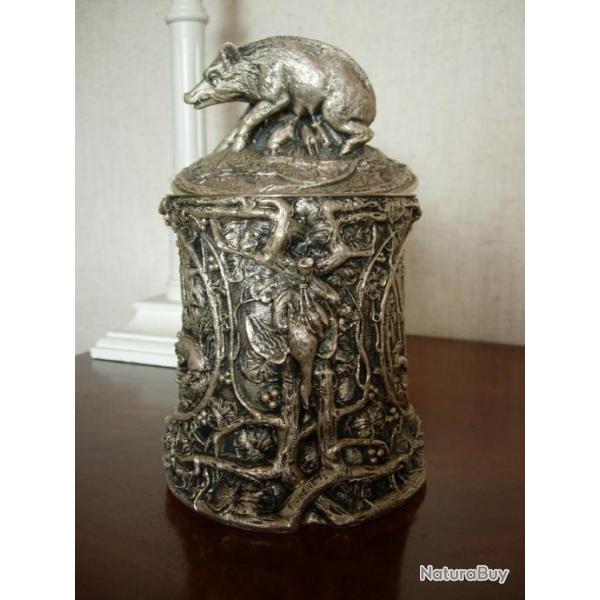 Pot � tabac ancien argent� sign� F. CHENET