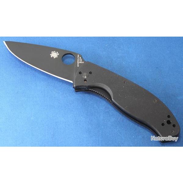 Couteau Spyderco Tenacious Black Acier 8Cr13MoV Manche Black G-10 SC122GBBKP