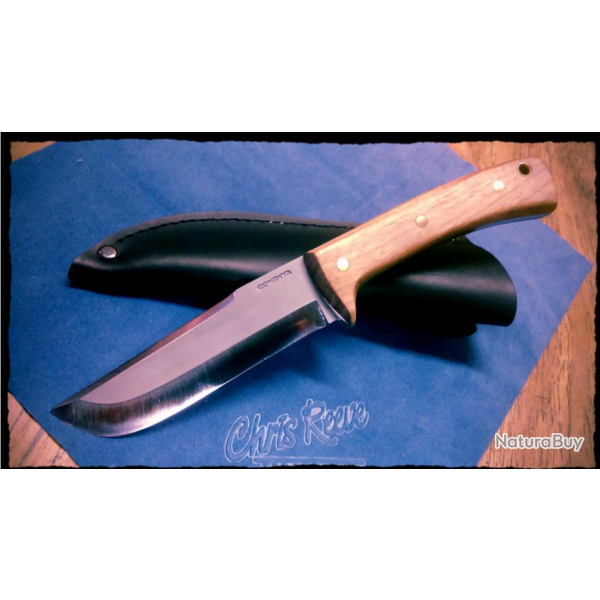 Couteau Bushcraft Condor Stratos Acier Carbone 1075 Manche Bois Etui Cuir Made El Salvador CTK2295HC