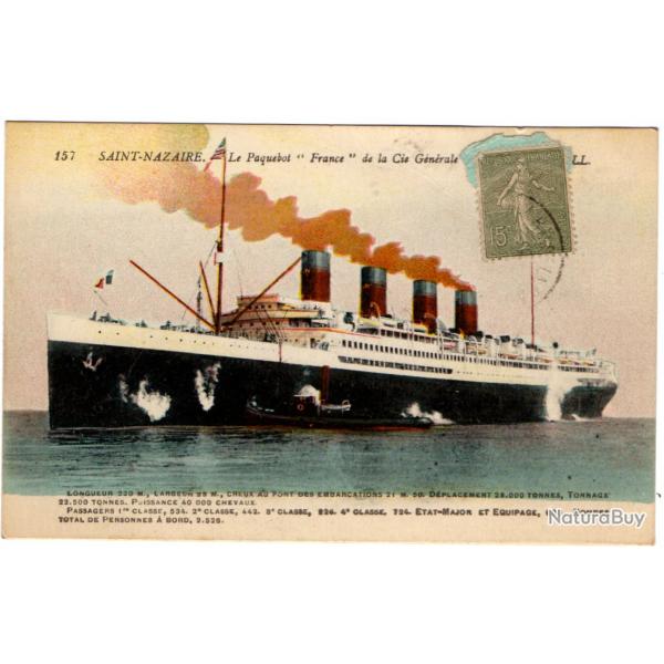 CPA -Marine -SAINT -  NAZAIRE Le Paquebot " France " de la Cie Generale N�1251