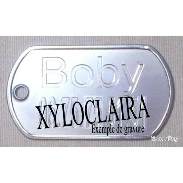 Mdaille GI Dog Tags finition gaufrage mat de bord roul Acier-Inoxydable 50x28mm