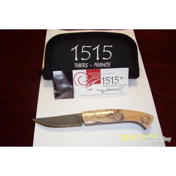 couteaux thiers 1515 motif cerf   idee cadeaux