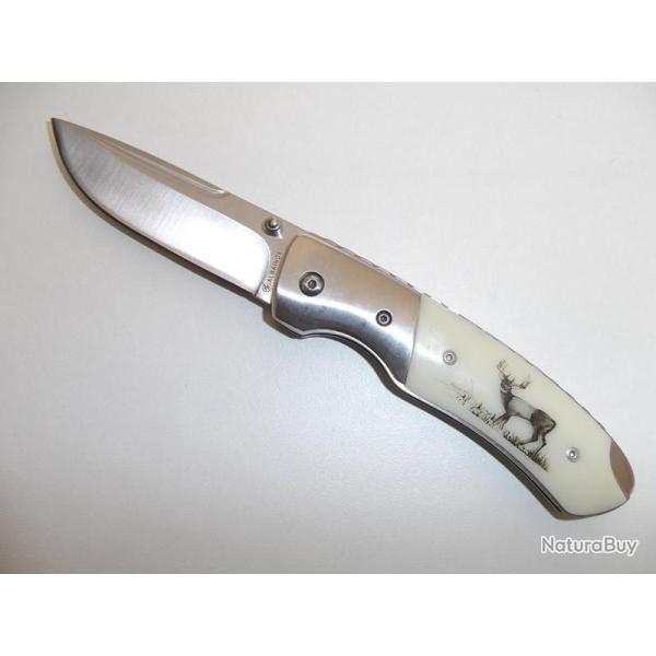 Couteau PLIANT de poche lame de 8 cm  Dcor CERF