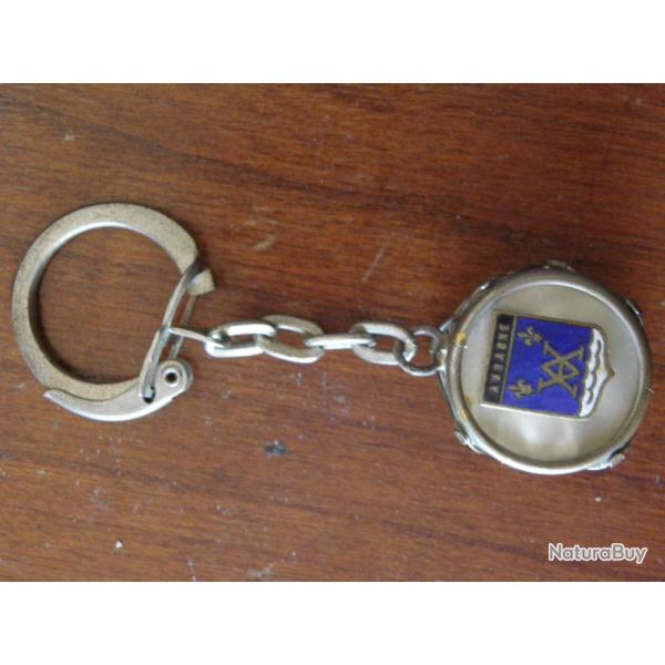 vintage porte cle plaque argent nacre aubange