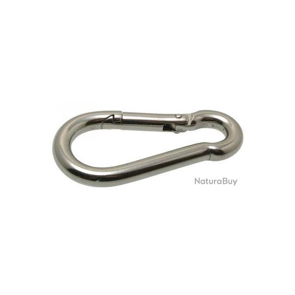 Lot de 5 Mousquetons inox 100 mm