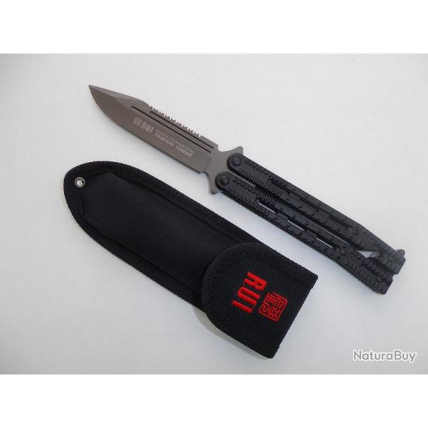 Couteau Papillon Tactique RUI avec �tui et passant pour ceinture