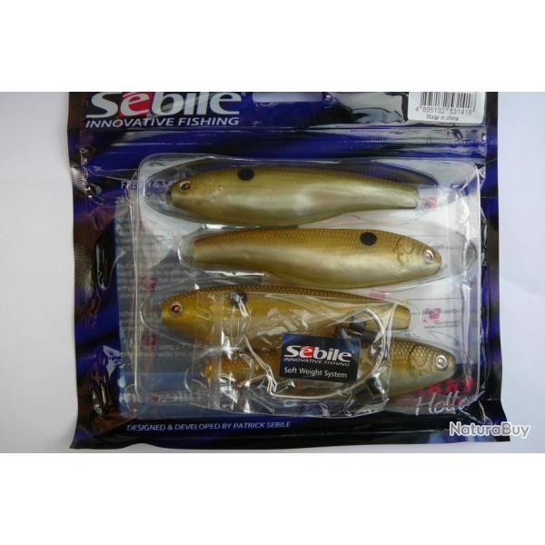 4 leurres SEBILE STICK SHADD HOLLOW 100/4" SP05 MENHY