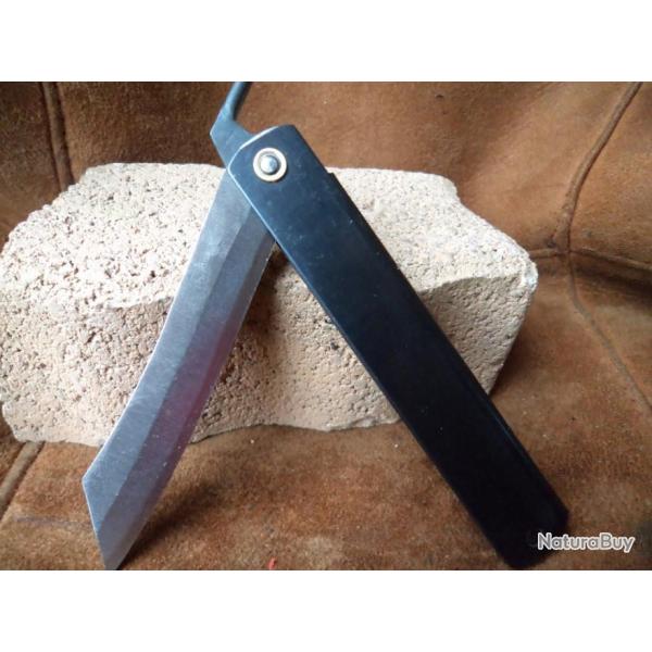 Nagao Higonokami Couteau Higonokami pliant Fabriqu au Japon Acier SK 3 Couches HIGO08BL