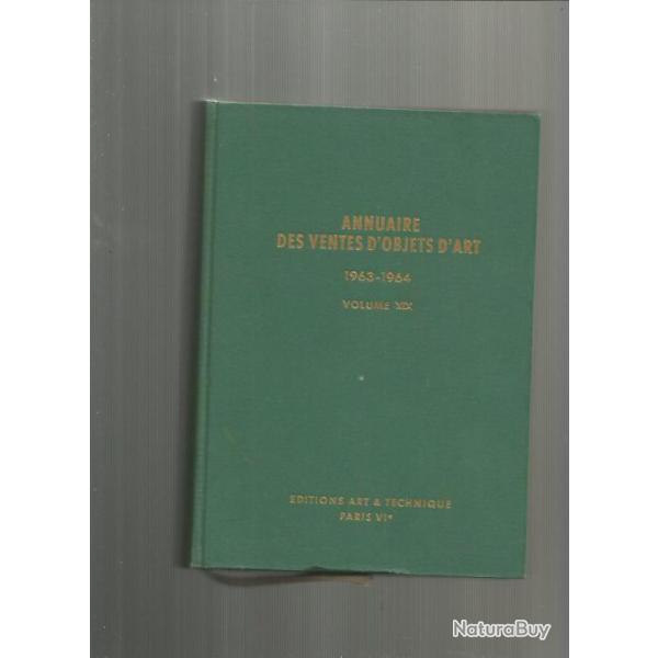 Annuaire des ventes d'objets d'art 1963-1964.
