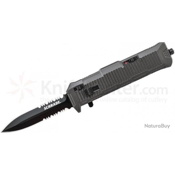 Couteau Automatique Schrade OTF Out the Front Assist Spear Acier AUS-8 Serrated SCHOTF8BS