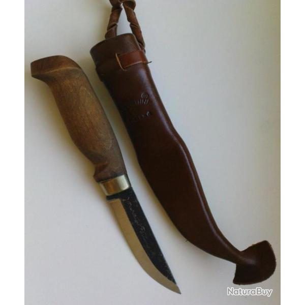 Couteau Marttiini Lynx Lumberjack Acier Carbone Manche Bois Etui Cuir Made In Finland MN127012