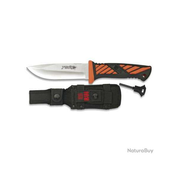 Poignard  AVENTURE (yowie ) avec Etui pour ceinture  Bicolore ORANGE et NOIR