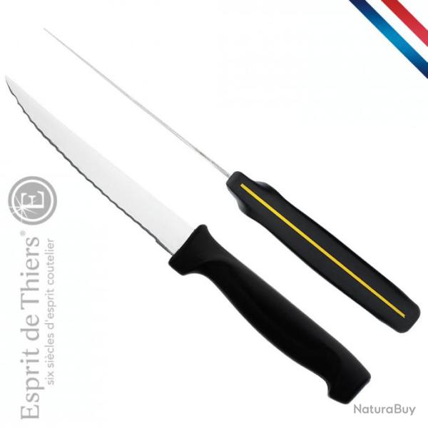 couteau steak microdent, filet jaune,  11 cm