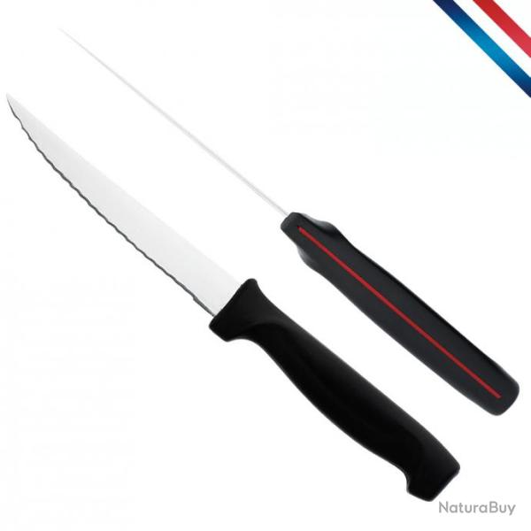 couteau Steak microdent�, filet rouge, 11 cm
