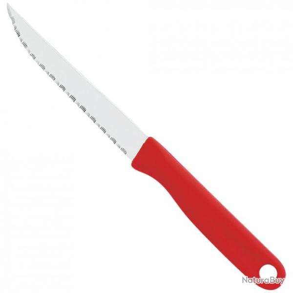 couteau steak microdent�, rouge, garanti lave-vaisselle