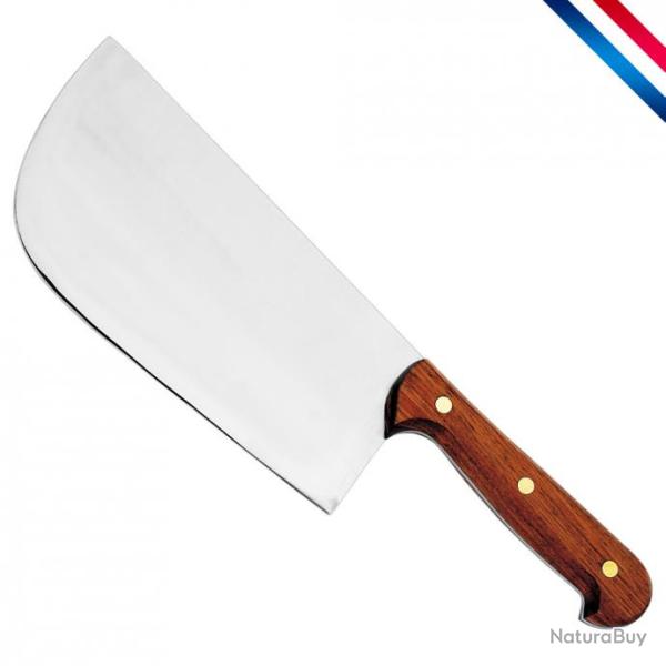 Feuille plate de boucher - Lame inox - 26 cm - palissandre