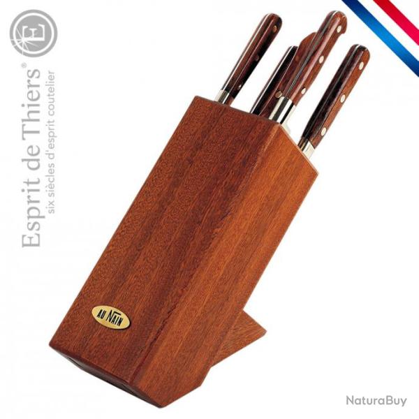 Bloc h�tre avec set de 5 couteaux pro label - Le prince gastronome