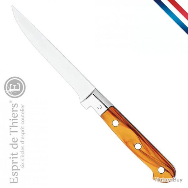 Couteau steak nacrine orange, esprit de Thiers - 11 cm