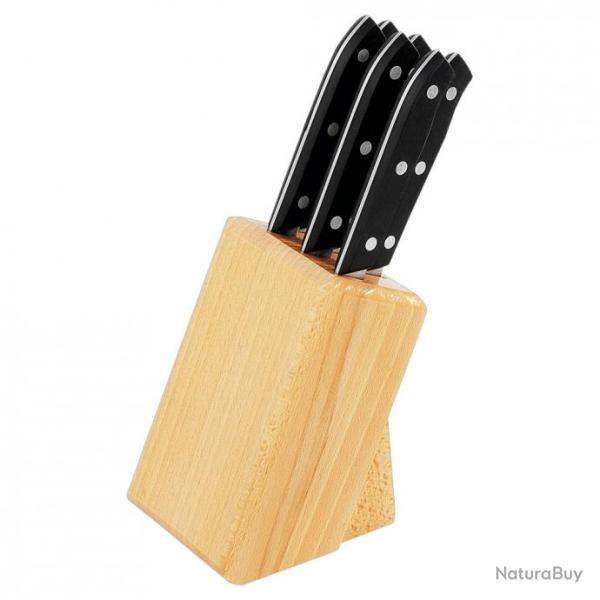 Bloc 6 couteaux steaks, 3 rivets, lame haute qualit�
