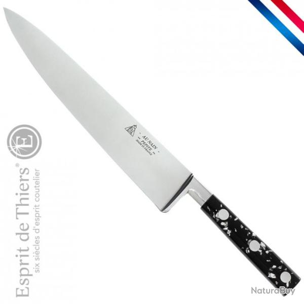 Couteau de cuisine "p�pite",  feuilles d'argent -  - 20 cm