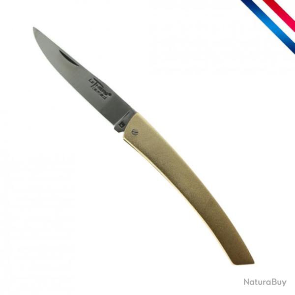 Couteau coursolle LeThiers, manche laiton uni
